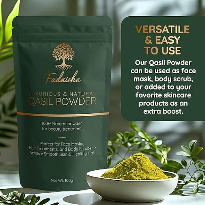 Fadaisha PURE 100% QASIL POWDER -100GR - NATURAL HERBAL FACIAL CLEANSER & EXFOLIATOR FOR RADIANT SKIN - NOURISH & REJUVENATE YOUR COMPLEXION - SKINCARE FACE/BODY/HAIR MASK WITH ZERO ADDED CHEMICALS - Image 2